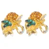 2 Pcs Girl Crystal Women's Miss Hair Pin Diamond Decor Small Claw Clips Hairpin Pineapple 1