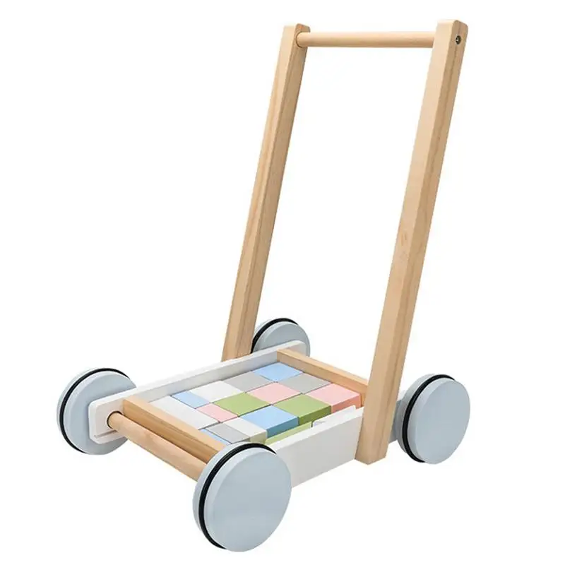 

Wooden Push Learning Walker Wooden Push Toy & Toddler Activity Walker Wooden Baby Toy Kids Push Walkers Blocks Push Toys For