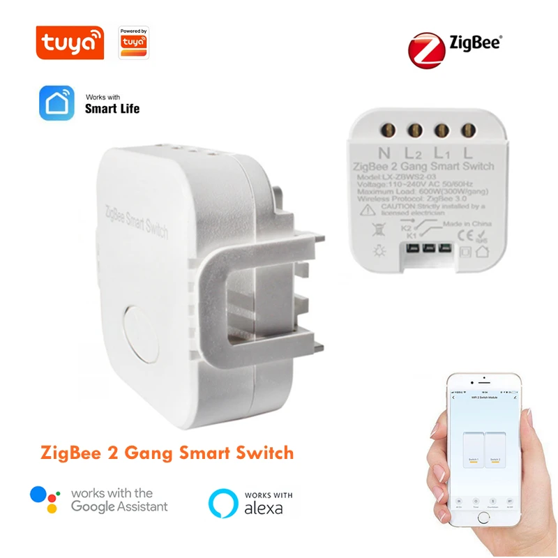 

Модуль выключателя света Tuya Smart Life ZigBee, бытовой Преобразованный модуль, беспроводной инструмент, работает с Google Alexa Smartthings