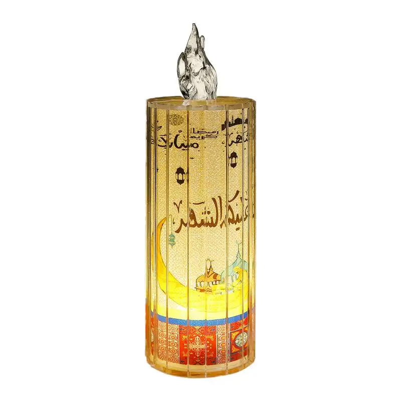 

Eid Flameless LED Candles Eid Decor Candle Lights Battery Operated Flameless LED Pillar Candles Night Light For Home Decor