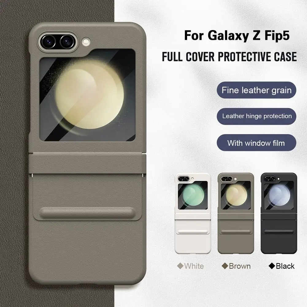 

Ультратонкий полноразмерный чехол для Samsung Galaxy Z Flip 5 Flip5, чехол с кожаным шарниром, защитный противоударный чехол для Z F X6W5