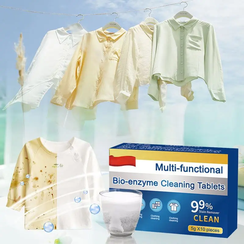 Cleaning Effervescent Tablets Coffee Machine Tablets Water Purification Tablets Multi-functional Bio-enzyme Cleaning Tablets Remove Scale Break Down Oil Stains Natural Ingredients Tea Stain Remover