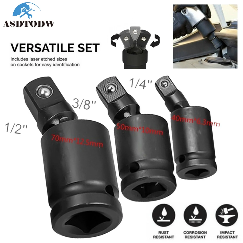 1/2inch Standard Joint Adapter,Drive Universal Joint Swivel Adapter Air Impact Wobble Socket