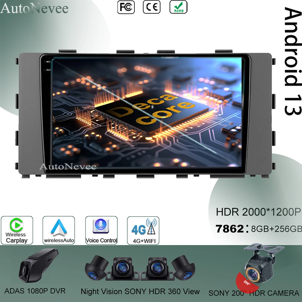 

For Hyundai Stargazer 2022 - 2023 Bluetooth QLED Android Radio Elecronics No 2Din Stereo Touch Multimedia GPS DVD Carplay