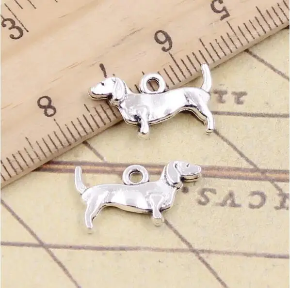 

30pcs 10x18mm Alloy Charms Dog Tibetan Silver Pendants for Antique Jewelry EF3614