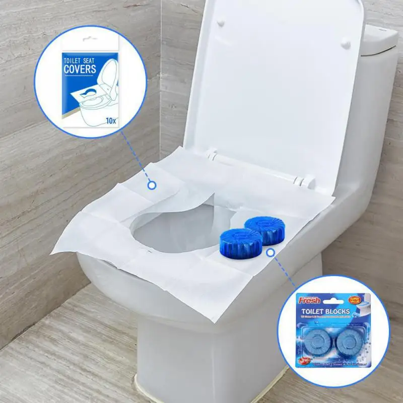 

Clean Toilet Fragrance Toilet Cleaner Household Blue Bubble Toilet Cleaner Deodorant Dirt Toilet Block Give 3PCS Toilet Mat