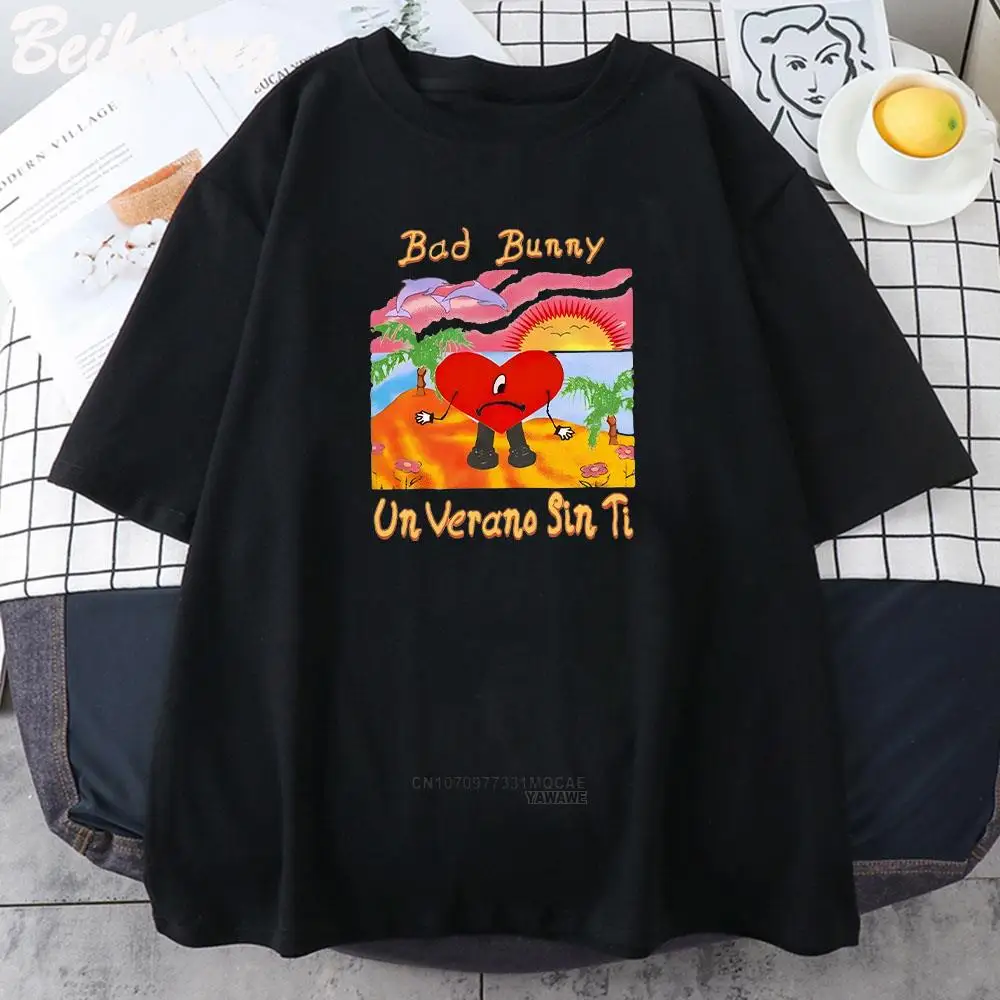 Bad Bunny Un Verano Sin Ti T-Shirt Stampata Donna Uomo Classic O-Collo T-Shirt Divertente Anni '90 Ullzang Top Tee Shirt Camisetas Ropa Mujer