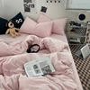 INS style solid brushed washable bed Flat sheets duvet covers pillowcase sets 2pcs/3pcs lightweight breathable machine washable 1