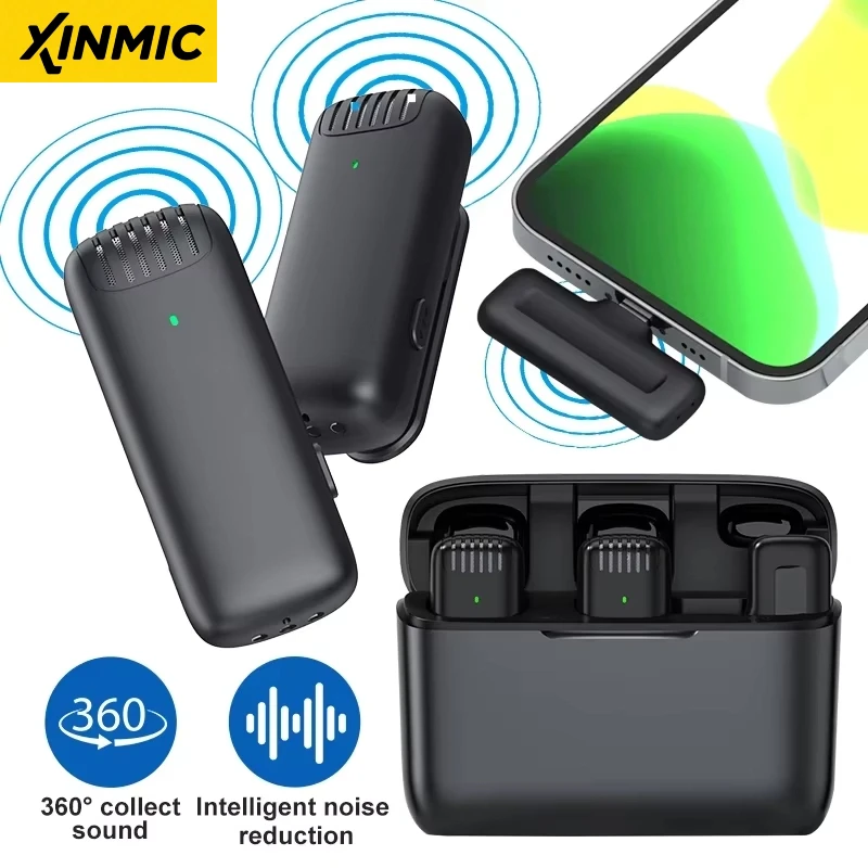 충전기 케이스가있는 J13 무선 옷깃 마이크 휴대용 오디오 비디오 수신기 Vlog 인터뷰 라이브 스트리밍 안드로이드 용 미..