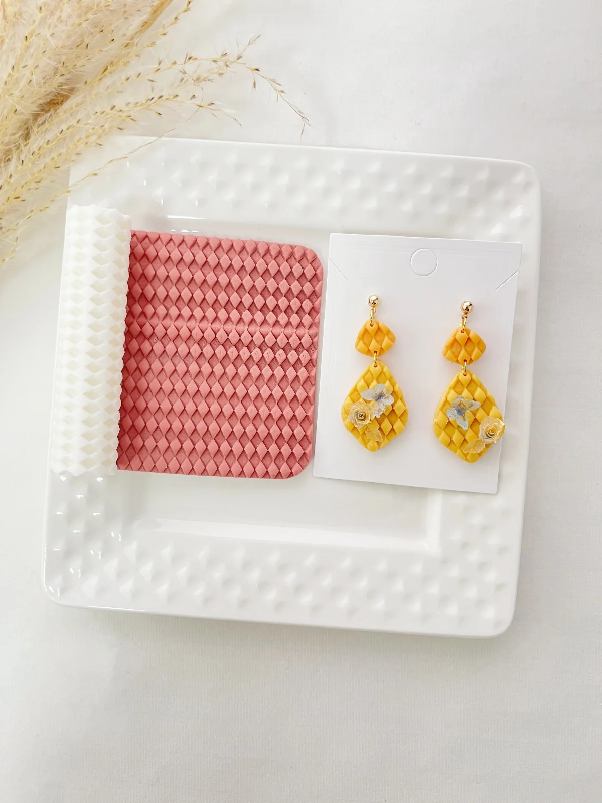 Soft Pottery Earring Polymer Clay Cutter Roller Texture Tools