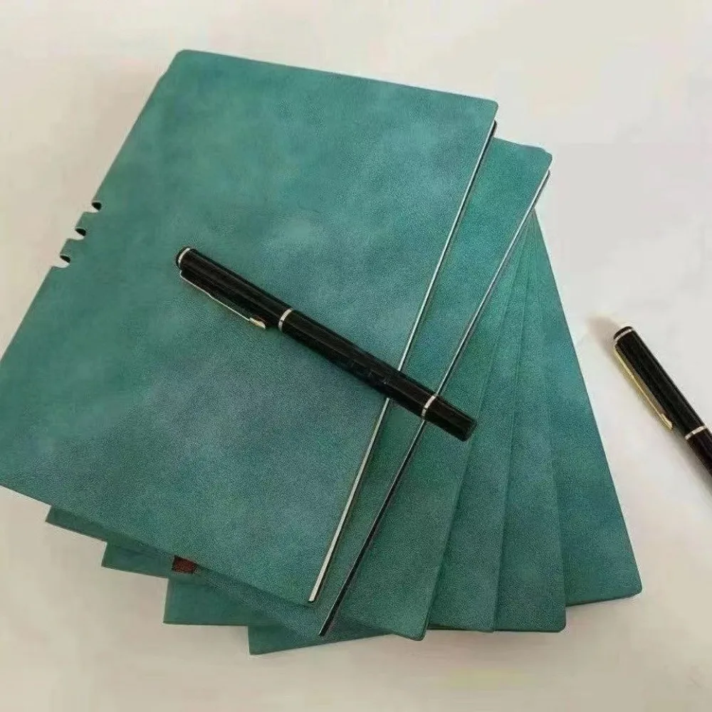 Stylish High-Aesthetic Green Retro Imitation Sheepskin Notebook Signature Pen Set Perfect Gift for the Discerning