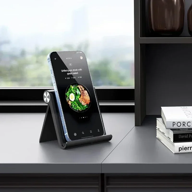 Cell Phone Stand for Desk Phone Holder Foldable Portable Adjustable for iPhone 15 14 13 Pro Max, iPhone 12 11 Plus SE XS XR 8 7