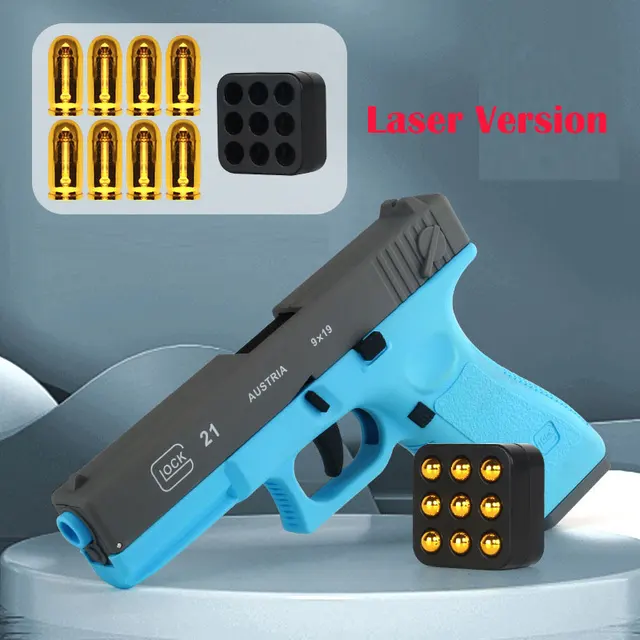 Automatic Shell Ejection Pistol Laser Version Toy Gun Blaster Model Props For Adults Kids Outdoor Games 1