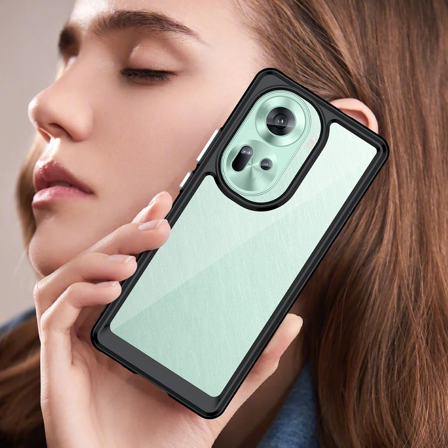 Vibrant Transparent TPU Protective Case with Shockproof Clear Frame