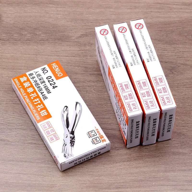 휴대용 금속 단일 구멍 펀칭기, DIY 종이 파일 펀칭 플라이어, 노동 절약형 3mm 빈홀 펀칭기