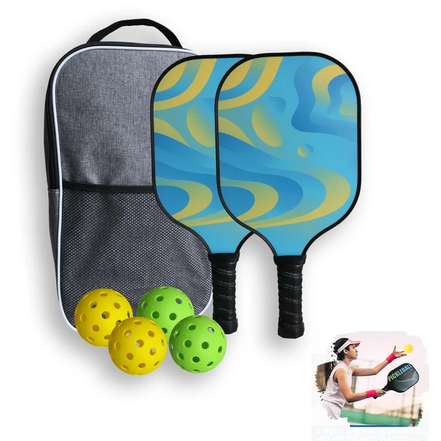 Pickleball Paddles, Fiberglass Surface Pickleball Set With Pickleball Rackets, Pickle Ball Paddle Set,For Beginners And Pros