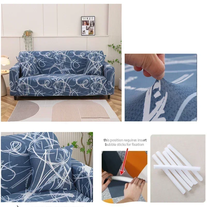 1/2/3/4 Seater Printed Sofa Cover Stretch Couch Cover Sofa Slipcovers  for Living Room Hotel Washable Furniture Protector, 1PC 5