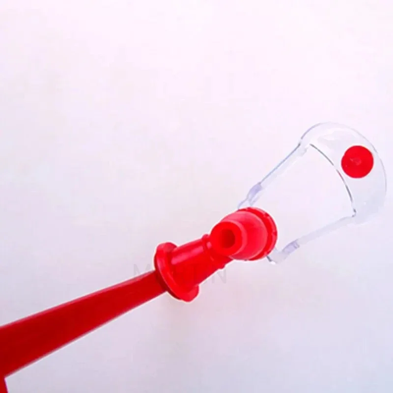 User pressing the mechanism to pour soda cleanly into a glass