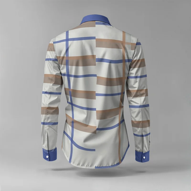 Set di camicie da uomo primavera estate 2025, stampate, alla moda, semplici, in due pezzi, a maniche lunghe, stile urbano di alta qualità_voghion.com