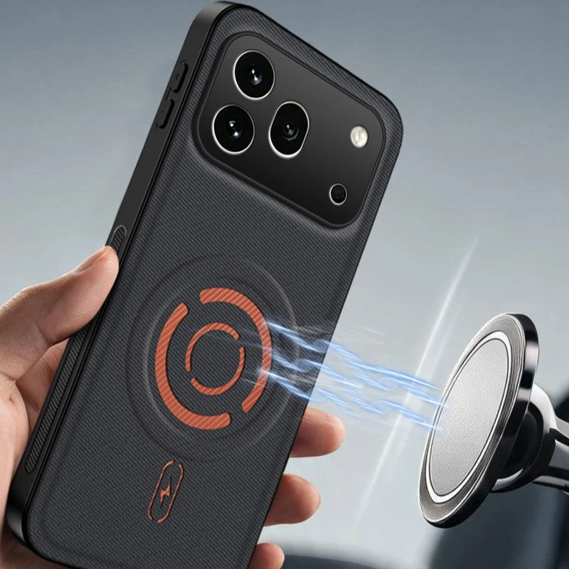 Fabric Cloth PU Leather Magnetic Shockproof Nonslip Case with Camera Protection