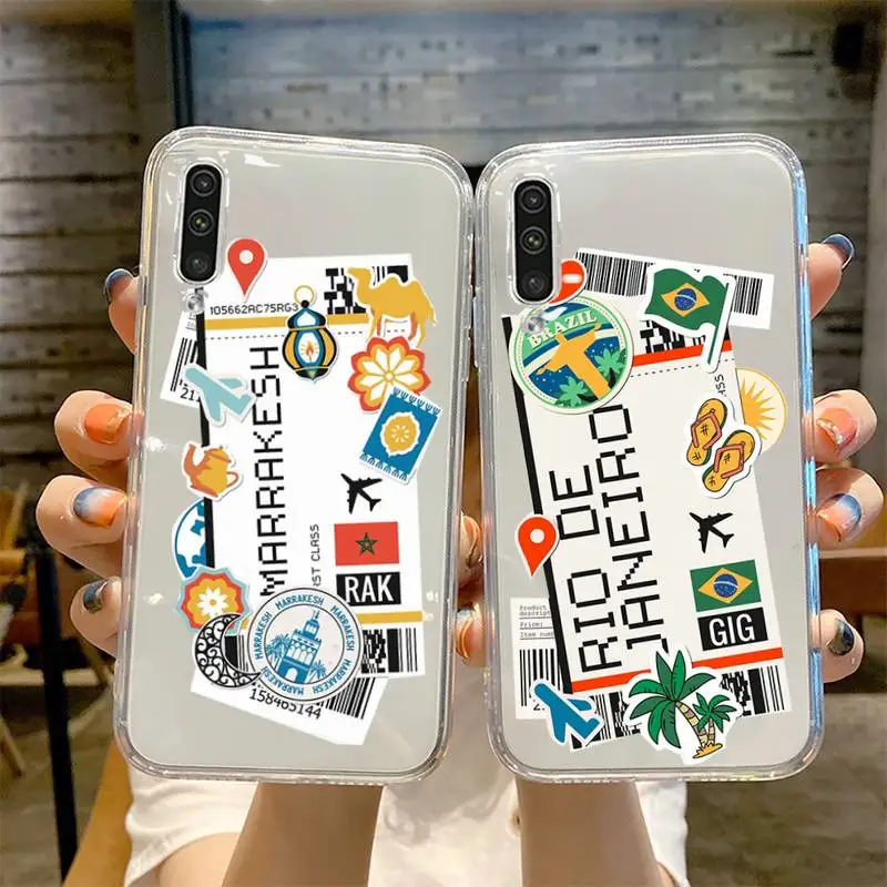 Air Ticket Usa City London Custodia Per Telefono Da Viaggio Per Samsung Galaxy A S Note 23 52 22 20 21 51 71 12 50 10 30 Fe Ultra Plus