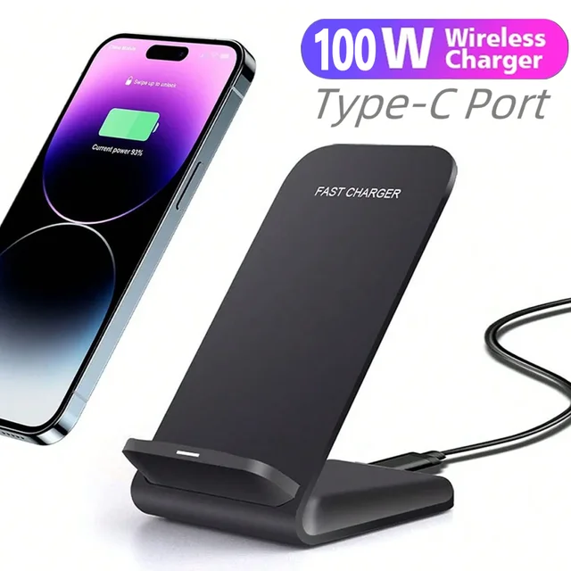 Support de chargeur sans fil pour iPhone, 100W, 15, 14, 13, 12, 16 Pro, X, XS Max, Poly 8, Samsung, Xiaomi, induction, charge rapide, station S6 1