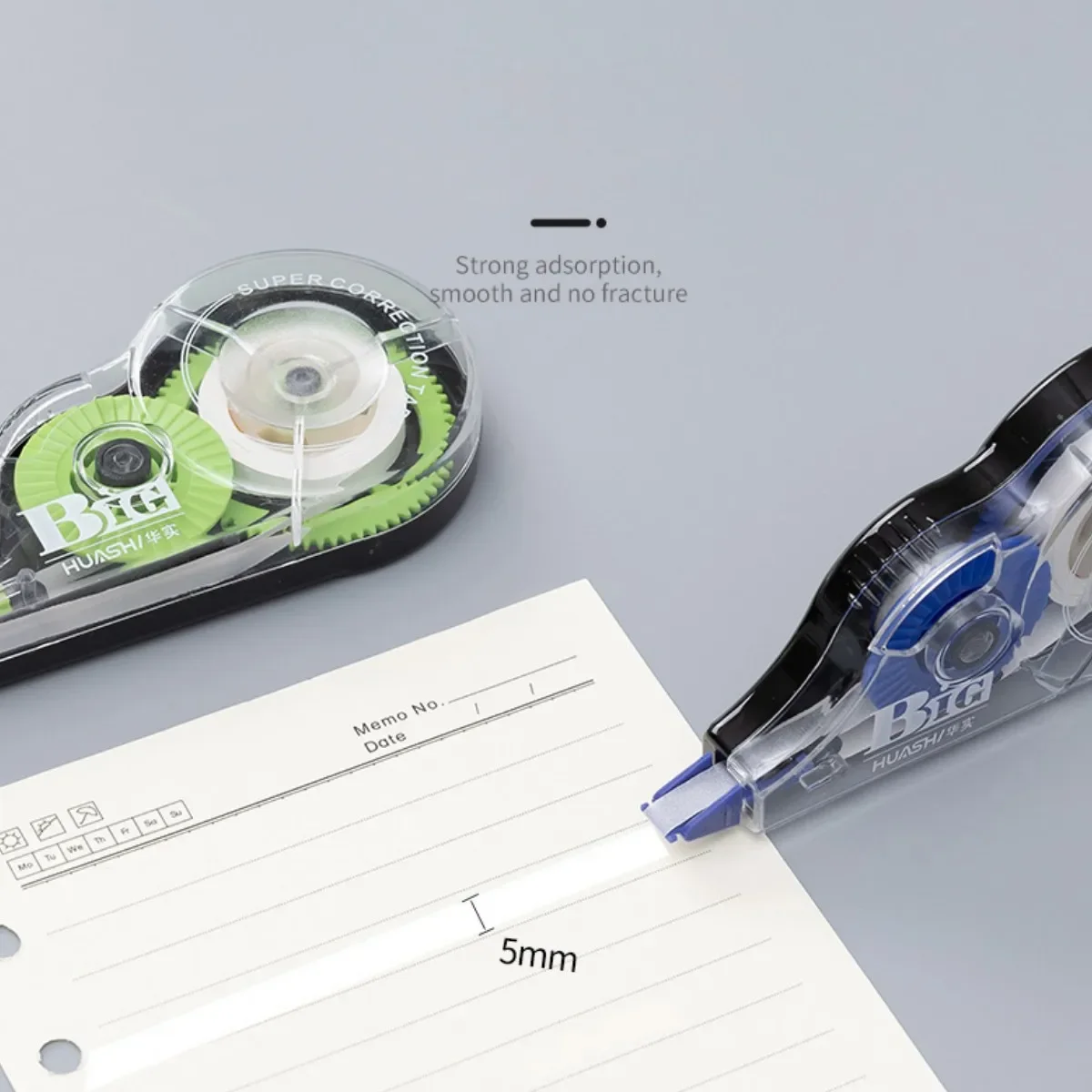 Correction Tape 3pcs White Mistake Out Film-Based Tape Transparent Dispenser 1/5 Inch X 16.4 Ft (5mmx5m)