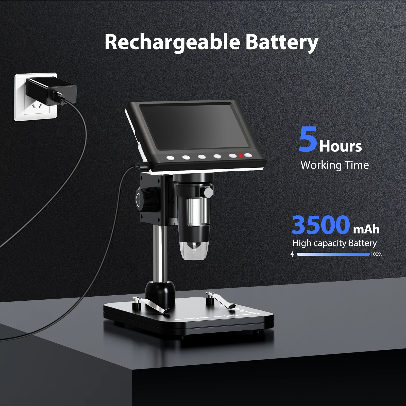 4.3'' IPS Coin Microscope 1000X Magnification Digital Microscope for Adults 8 LE