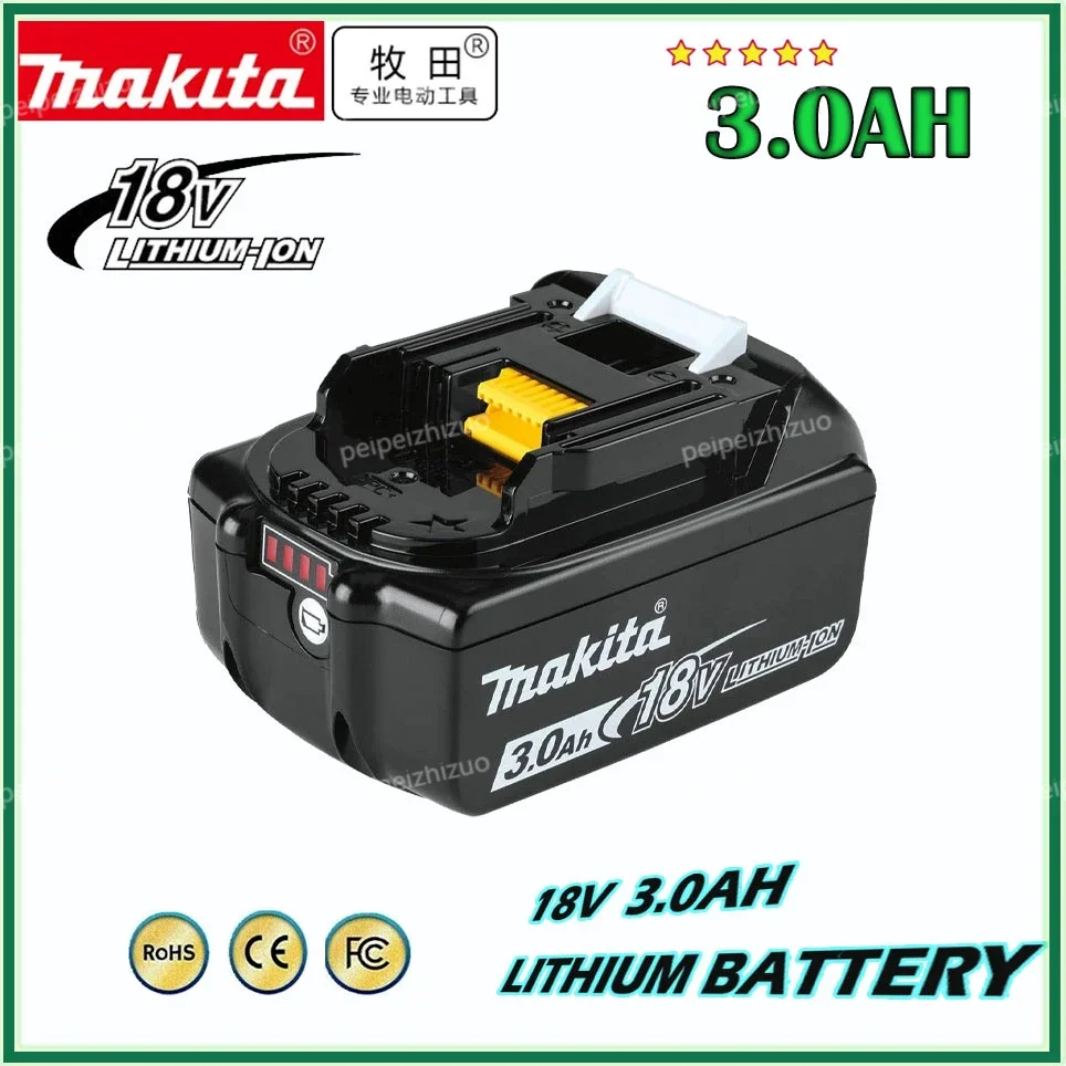 

100% Makita Original 18V 3.0Ah Rechargeable Power Tool Battery with LED Lithium Ion Replacement LXT400 BL1860B BL1860 BL1850