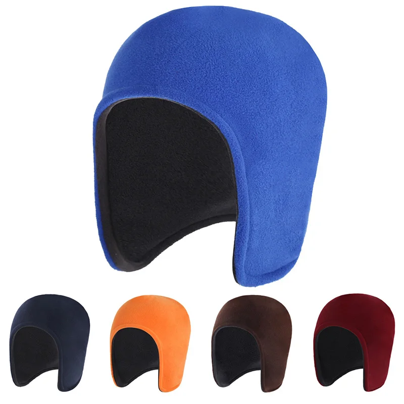 Winter Outdoor Cycling Hat Unisex Fleece Warm Hat Earmuffs Sports Cap Snowboard Hiking Riding Ski Windproof Cap Bomber Hats