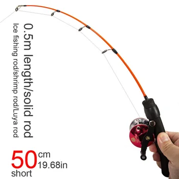 Ice Fishing Rod With Reel Outdoor Sport Mini Fishing Feeder Ultra-short River Shrimp Carp Fishing Pole Winter Fish Rods Tackles 2