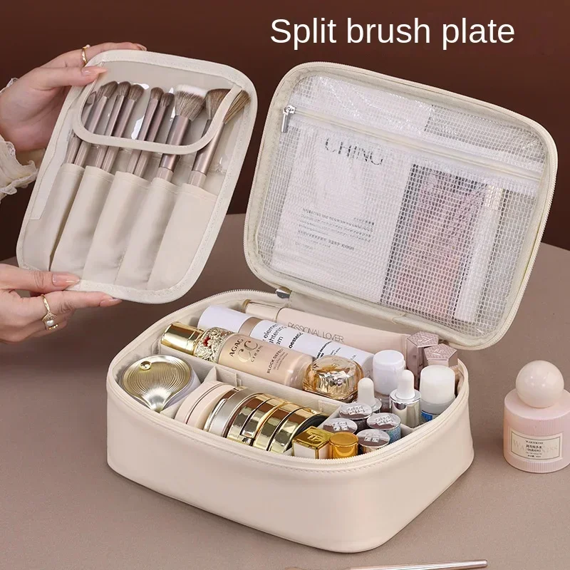 Women's Double Layer Makeup Bag Large Capacity Cosmetic Bag Designer storage bag Cosmetics Organizer Travel Essentials 2