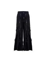 Mauroicardi printemps automne Cool noir Baggy jambe large Techwear pantalon pour hommes avec de nombreuses fermetures éclair vêtements de créateur de luxe Streetwear 5