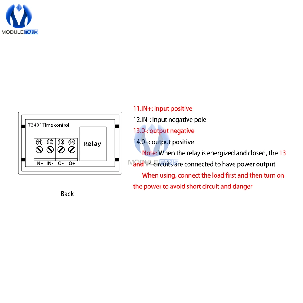 T2401-O DC 12V Dual Display Zeitrelais Modul Zeitverzögerungsrelais Mini LED Digital Timer Relais Timing Verzögerung Zyklus Steuerschalter – Detail 4