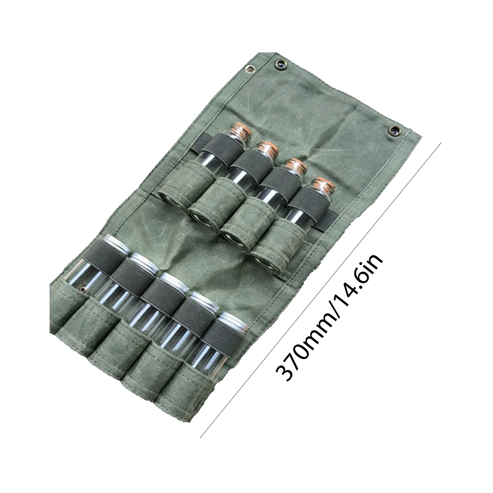 9-hole Seasoning Bottle Storage Bag Foldable Canvas Outdoor Spice Jar Pouch Large Capacity Ultralight Waterproof BBQ Supplies