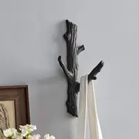American retro tree branch decoration wall mounted coat and hat rack entrance wall decoration wall cast iron hook 1