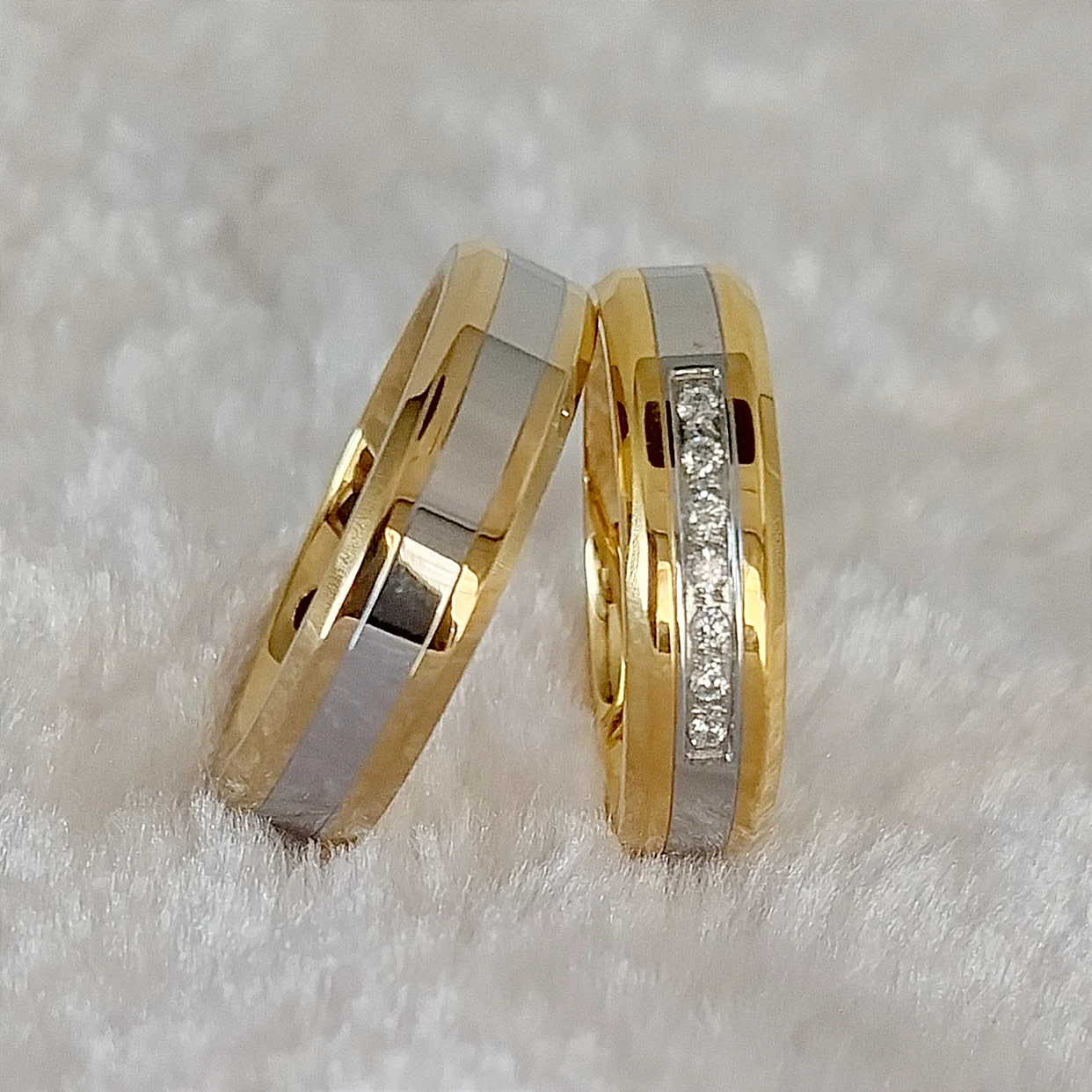 Conjuntos de anillos de boda de promesa de matrimonio para amantes