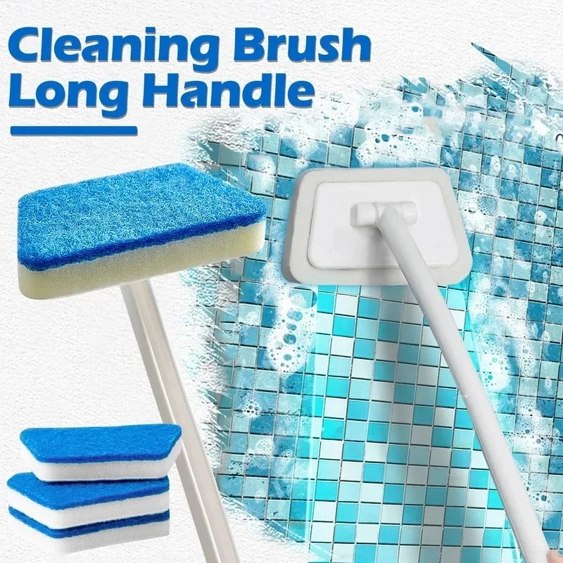 Multi-Functional Long-Handle Removable Household Cleaning Brush for Floors, Bathtubs, and Tile