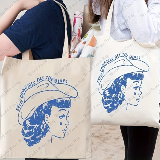 Even Cowgirls Get The Blues bolso de compras de lona, bolso de hombro portátil, bolso de mano de gran capacidad de moda para la vida diaria, 1pc