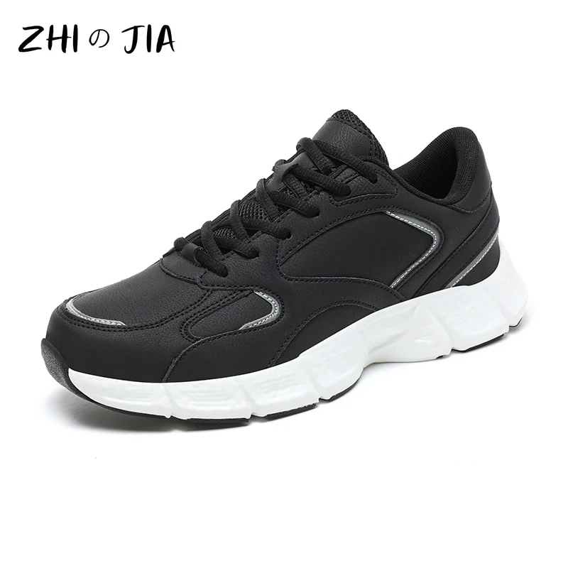 

Winter Leather Large Size Sneaker Men's Fashion Casual Shoes Lightweight and Soft Thick Sole Running Fitness Footwear 39-48