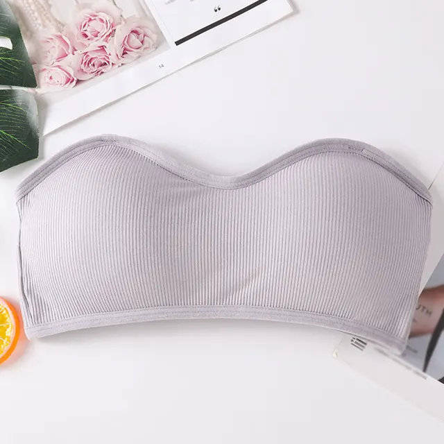 2021 Female Summer Crop Tank Top Women Fashion Deep V Lace Bras Embroidery Floral Tank Top Bra Wrapped Chest Camisole Padded Bra grey 9