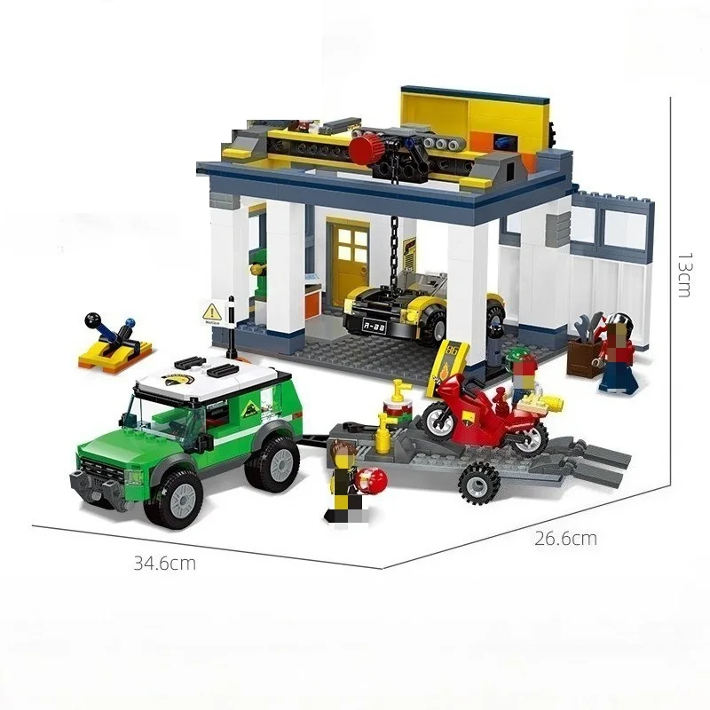 자동차 시리즈 MOC 블록 장난감, 정비소/세차장/RV 조립 차량 DIY 모델 브릭, 소년들을 위한 휴일 선물
