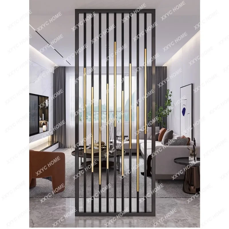 

Living Room Partition Wall Modern Simple and Light Luxury New Chinese Style Entrance Hollow Metal