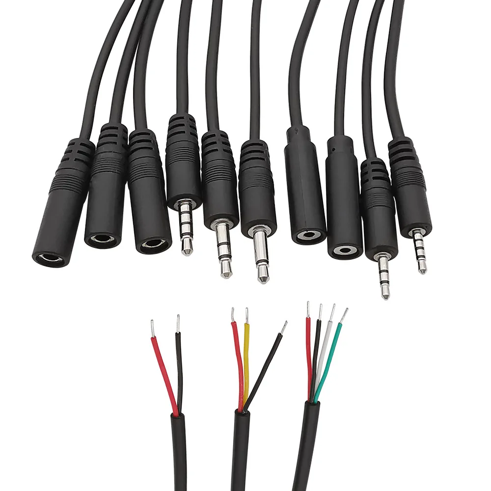 2,5mm 3,5mm 2Pole 3Pole 4Pole Mono Stereo Audio Kabel Männlich Weiblich Stecker Jack Kopfhörer Stecker verlängerung DIY Reparatur Kabel