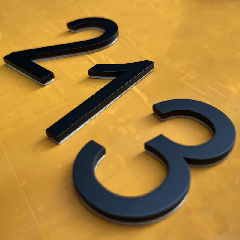 60mm Stainless Steel Number Stickers 0 To 9 Metal Self-adhesive Arabic Number Signs House Numbers For Doors Mailboxes Lockers house number signs house numbers