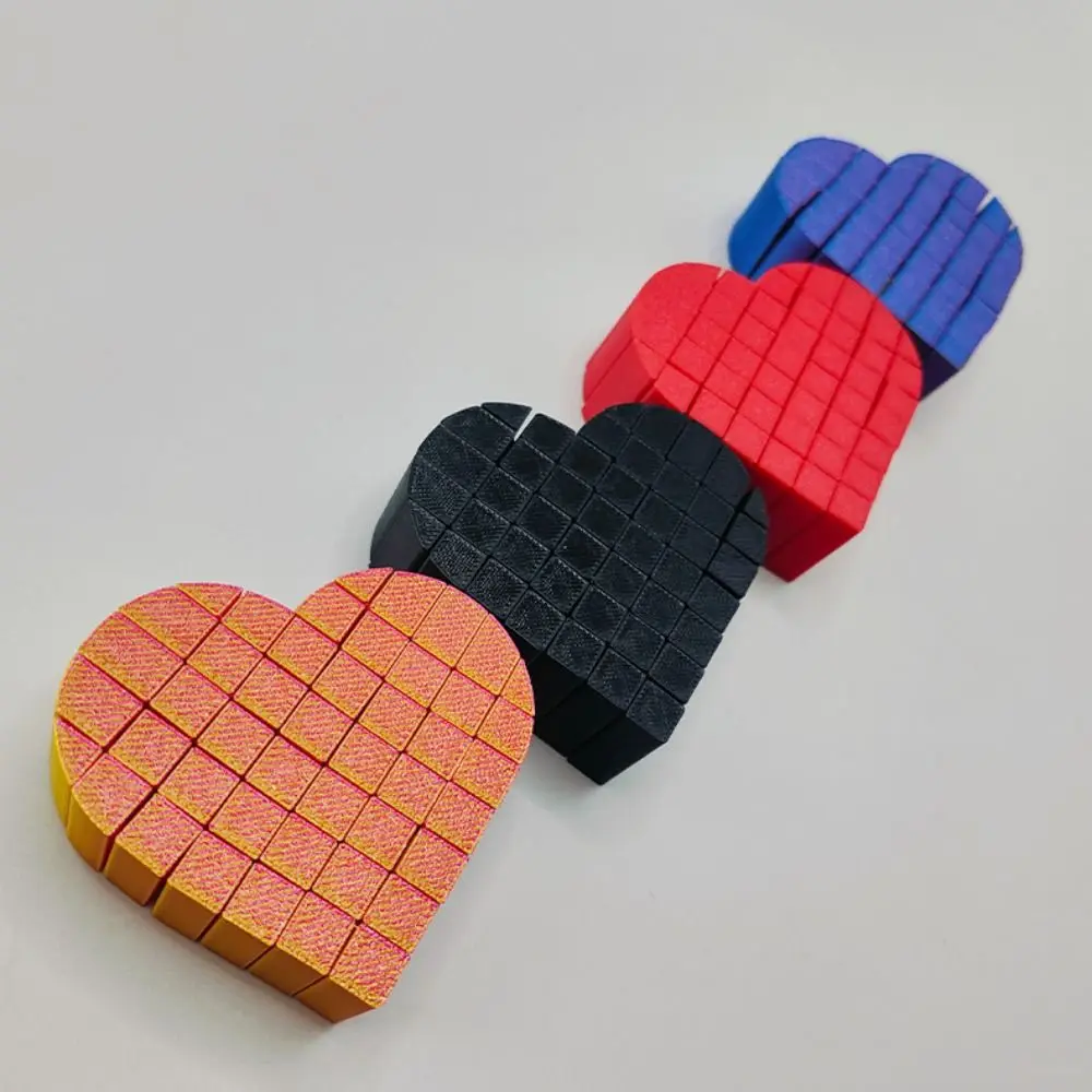Fractal 3D Printed Pixel Heart Gifts Creativity Portable Heart Fidget Toys AntiAnxiety Relaxation Decompression Toy For Women