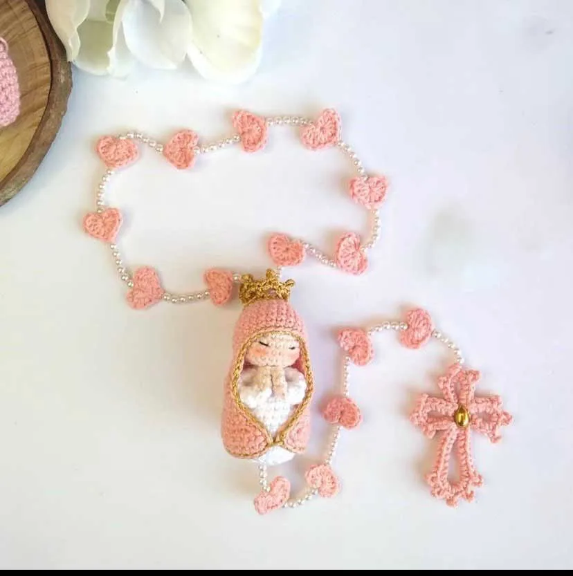 10cm Handmade Christening Baptism wedding engagement Communion birthday Bridal baby Rosaries Christmas Gift Home Decoration