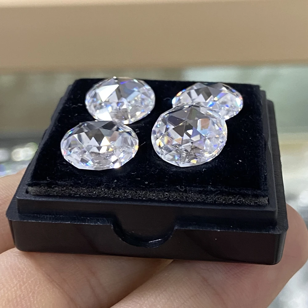 Meisidian Newest Products 6 Carat 12mm Double Side Rose Cut D VVS Moissanite Diamond Stone