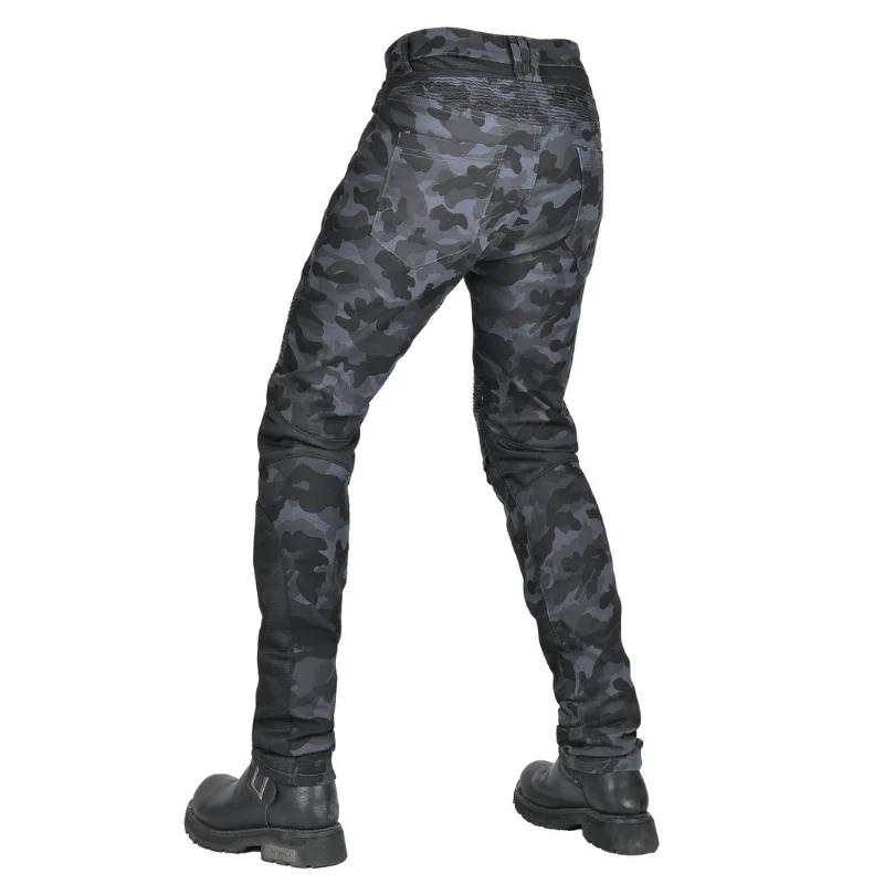 VOLERO 오토바이 청바지 블루 카모플라주 여름 메쉬 통기성 오토바이 슬림핏 안티폴 라이딩 팬츠