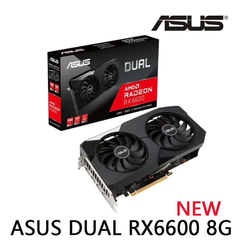 best graphics card for gaming pc NEW ASUS DUAL RX6600 8G AMD Radeon RX 6600 8GB GDDR6 128-bit  14 Gbps 7nm graphics card for desktop